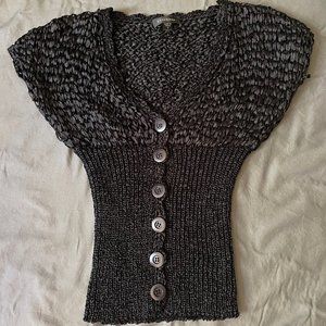 Bebe black woven womens top